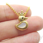 Rubber Ducky Shaped Pearl Pendant Necklace in Gold | DOTOLY | DOTOLY