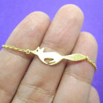 Running Fox Shaped Silhouette Charm Bracelet in Gold | Animal Jewelry | DOTOLY
