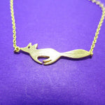 Running Fox Shaped Silhouette Charm Bracelet in Gold | Animal Jewelry | DOTOLY