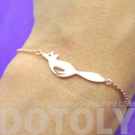 Running Fox Shaped Silhouette Charm Bracelet in Rose Gold | Animal Jewelry | DOTOLY