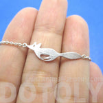 Running Fox Shaped Silhouette Charm Bracelet in Silver | Animal Jewelry | DOTOLY