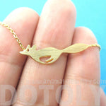 Running Fox Shaped Silhouette Pendant Necklace in Gold | Animal Jewelry | DOTOLY