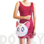 Sailor Moon Artemis Kitty Cat Face Shaped Vinyl Cross Body Bag | DOTOLY