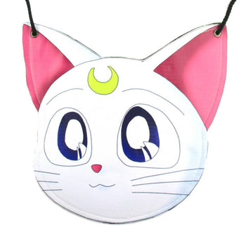 Sailor Moon Artemis Kitty Cat Face Shaped Vinyl Cross Body Bag | DOTOLY