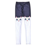 Sailor Moon Artemis White Kitty Cat Print Stretch Leggings for Women | DOTOLY | DOTOLY