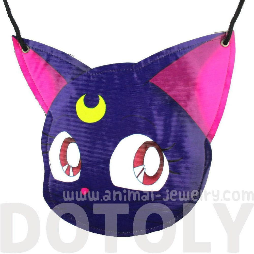 Sailor Moon Luna Kitty Cat Face Shaped Vinyl Cross Body Bag | DOTOLY