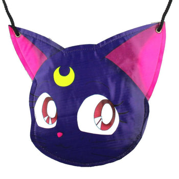 Sailor Moon Luna Kitty Cat Face Shaped Vinyl Cross Body Bag | DOTOLY