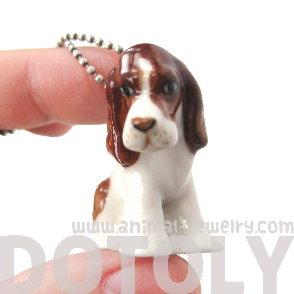 SALE : Basset Hound Puppy Dog Porcelain Ceramic Animal Pendant Necklace | Handmade | DOTOLY