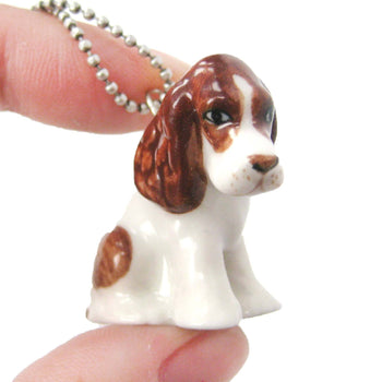 SALE : Basset Hound Puppy Dog Porcelain Ceramic Animal Pendant Necklace | Handmade | DOTOLY
