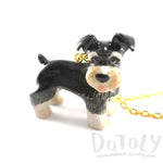 Schnauzer Puppy Dog Porcelain Hand Painted Ceramic Animal Pendant Necklace | Handmade | DOTOLY