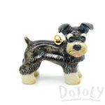 Schnauzer Puppy Dog Porcelain Hand Painted Ceramic Animal Pendant Necklace | Handmade | DOTOLY