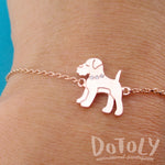 Schnauzer Puppy Dog Shaped Charm Bracelet in Rose Gold