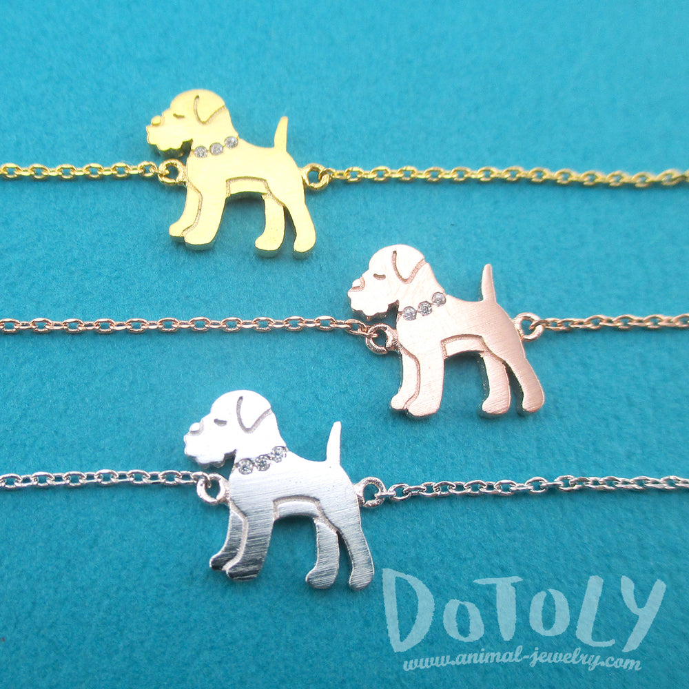 Schnauzer Puppy Shaped Charm Bracelet for Dog Lovers | Animal Jewelry