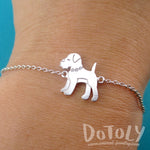 Schnauzer Puppy Dog Shaped Charm Bracelet in Silver