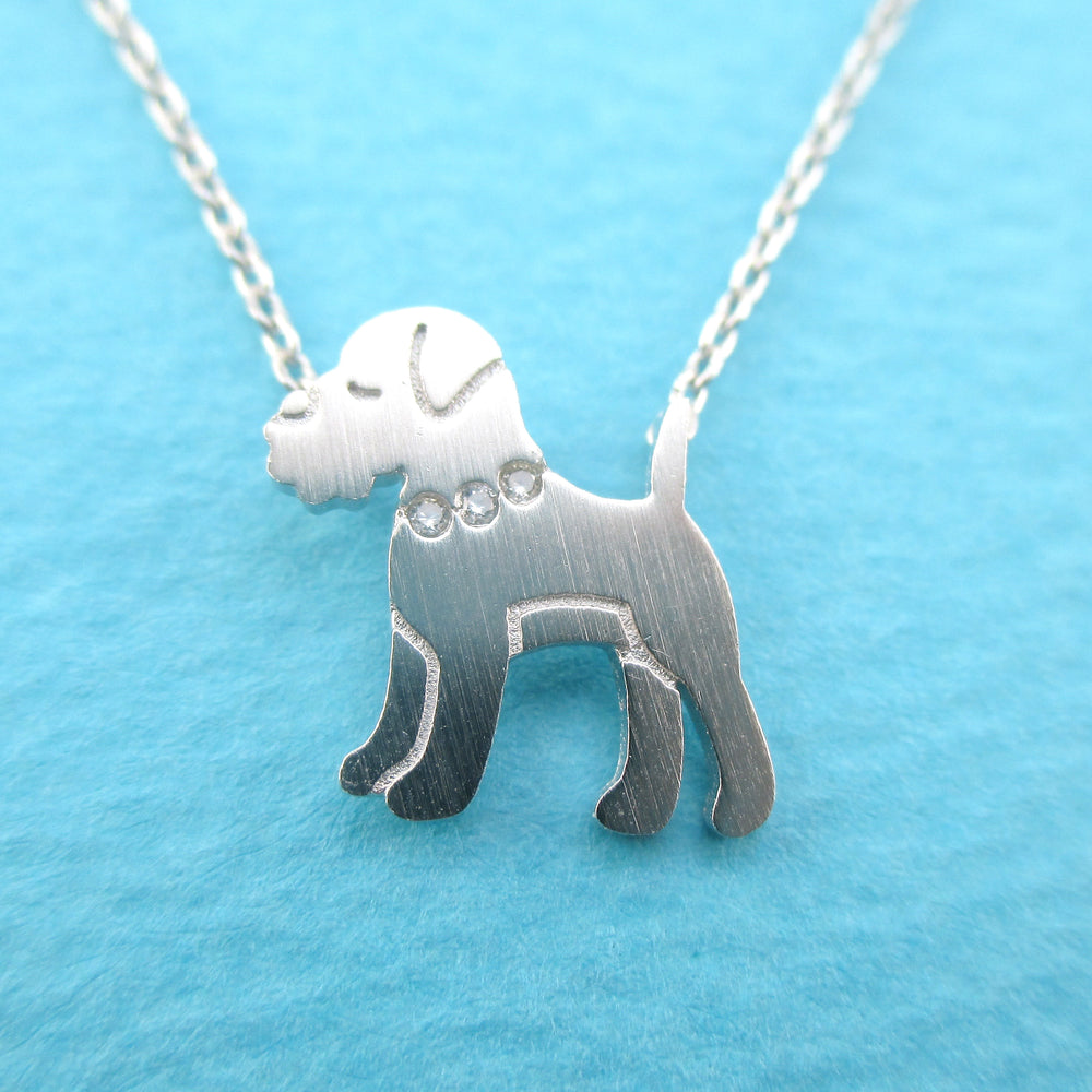 Schnauzer Puppy Shaped Charm Necklace for Dog Lovers in Silver | Animal Jewelry