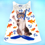 Snorkeling Kitten with Goldfish All Over Print Photoshopped Cats Tank Top | DOTOLY