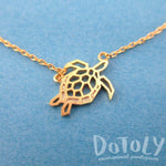 Sea Turtle Tortoise Shaped Pendant Necklace in Gold | DOTOLY | DOTOLY
