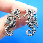 Seahorse Sea Animal Shaped Stud Earrings in Silver | Animal Jewelry | DOTOLY