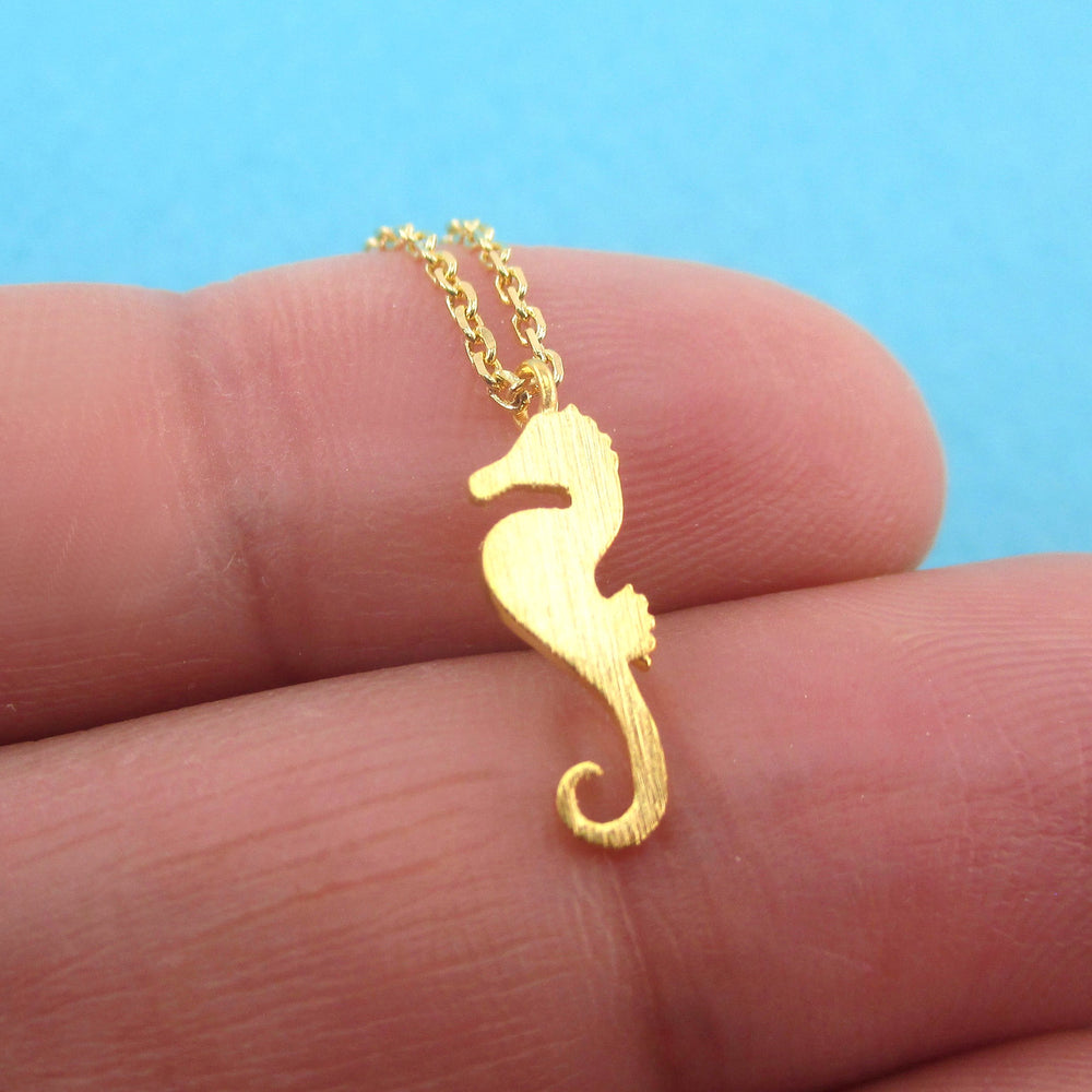 Seahorse Silhouette Pendant Sea Creatures Themed Necklace