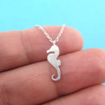 Seahorse Silhouette Pendant Sea Creatures Themed Necklace