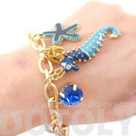 Seahorse Starfish Hearts Gemstones Jewels of the Sea Charm Bracelet | DOTOLY | DOTOLY