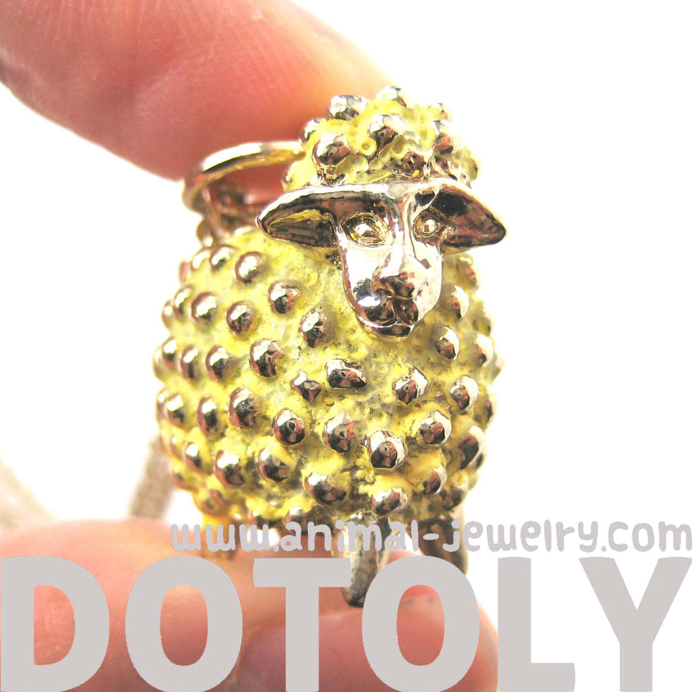 Sheep Lamb Animal Pendant Necklace in Yellow | Animal Jewelry | DOTOLY