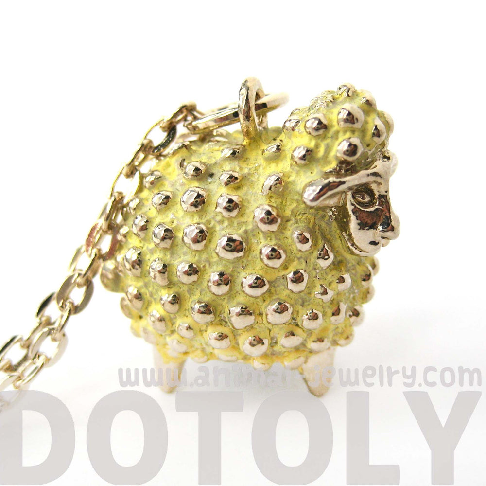 Sheep Lamb Animal Pendant Necklace in Yellow | Animal Jewelry | DOTOLY