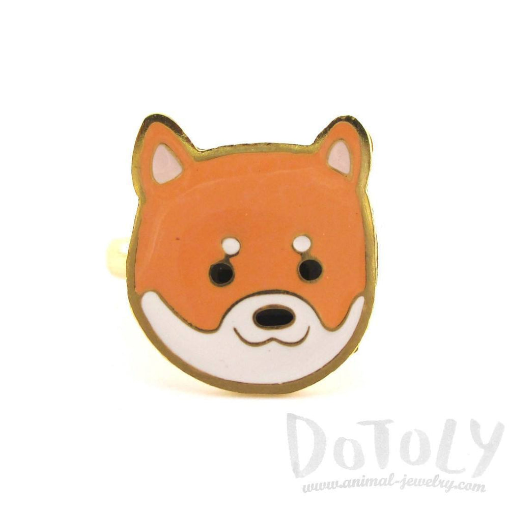 Shiba Inu Puppy Face Shaped Adjustable Animal Ring | Limited Edition | DOTOLY