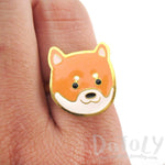 Shiba Inu Puppy Face Shaped Adjustable Animal Ring | Limited Edition | DOTOLY