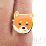 Shiba Inu Puppy Face Shaped Adjustable Animal Ring | Limited Edition | DOTOLY