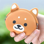 Shiba Puppy Dog Shaped Mimi Pochi Animal Friends Silicone Clasp Coin Purse Pouch | DOTOLY
