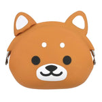 Shiba Puppy Dog Shaped Mimi Pochi Animal Friends Silicone Clasp Coin Purse Pouch | DOTOLY