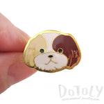 Shih Tzu Puppy Face Shaped Adjustable Animal Ring in Tan | Limited Edition | DOTOLY