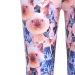 Siamese and Tabby Kitty Cat All Over Collage Photo Print Legging Pants for Women | DOTOLY