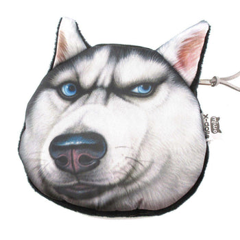 Siberian Husky Dog Face Animal Meme Coin Purse Make Up Bag | DOTOLY