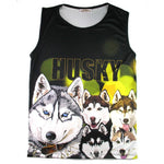 Siberian Husky Themed Graphic Print Oversized Tank Top | Gifts for Dog Lovers | DOTOLY