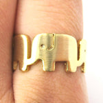 Simple Elephant Family Parade Animal Ring in Gold - US Size 6 to 8 Available | DOTOLY