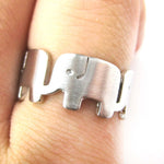 Simple Elephant Family Parade Animal Ring in Silver - US Size 6 to 8 Available | DOTOLY