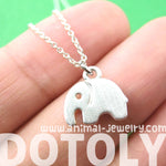 Simple Elephant Shaped Abstract Animal Charm Necklace in Silver | DOTOLY | DOTOLY
