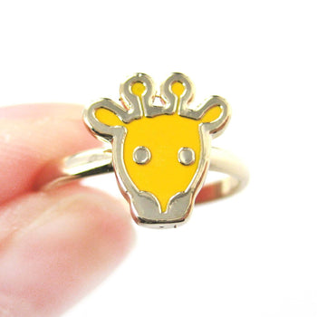 Simple Giraffe Shaped Animal Adjustable Ring in Yellow | DOTOLY | DOTOLY