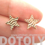 Simple Star Shaped Stud Earrings with Textured Details in Rose Gold | DOTOLY | DOTOLY
