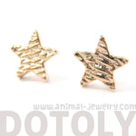 Simple Star Shaped Stud Earrings with Textured Details in Rose Gold | DOTOLY | DOTOLY