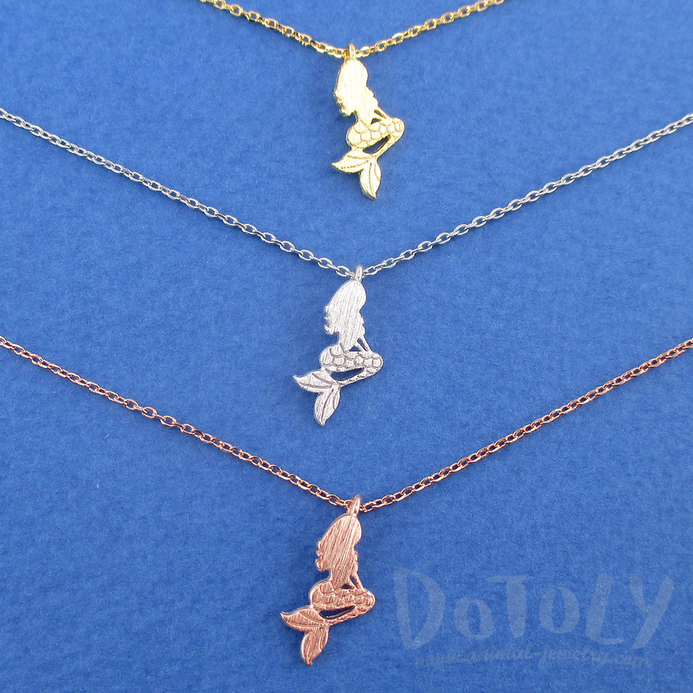 Mermaid Ariel Silhouette Shaped Pendant Necklace | DOTOLY