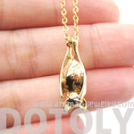 Sleek Abstract Bat Shaped Animal Pendant Necklace in Gold | DOTOLY | DOTOLY