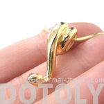 Sleek Abstract Snake Shaped Animal Pendant Necklace in Gold | DOTOLY | DOTOLY