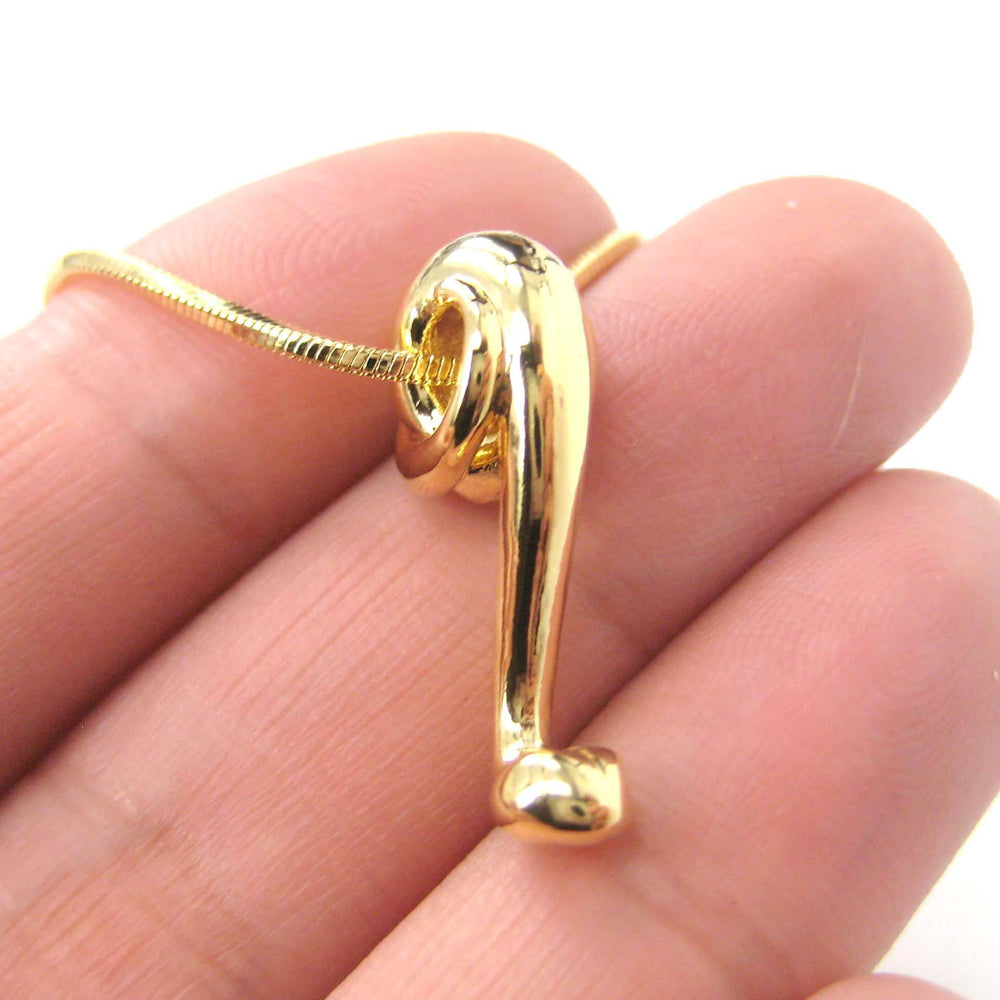 Sleek Abstract Snake Shaped Animal Pendant Necklace in Gold | DOTOLY | DOTOLY