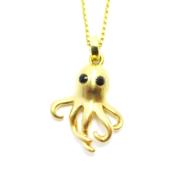 Sleek Octopus Shaped Sea Creature Pendant Necklace in Gold | Animal Jewelry | DOTOLY