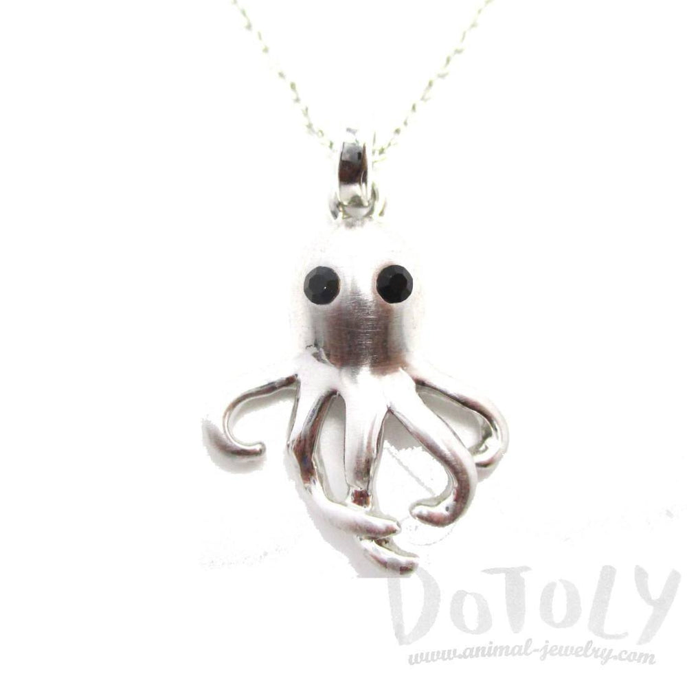 Sleek Octopus Shaped Sea Creature Pendant Necklace in Silver | Animal Jewelry | DOTOLY