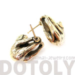 Sloth Shaped Animal Stud Earrings in Shiny Gold | Animal Jewelry | DOTOLY
