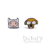 Small Adventure Time Finn and Jake The Dog Face Shaped Stud Earrings